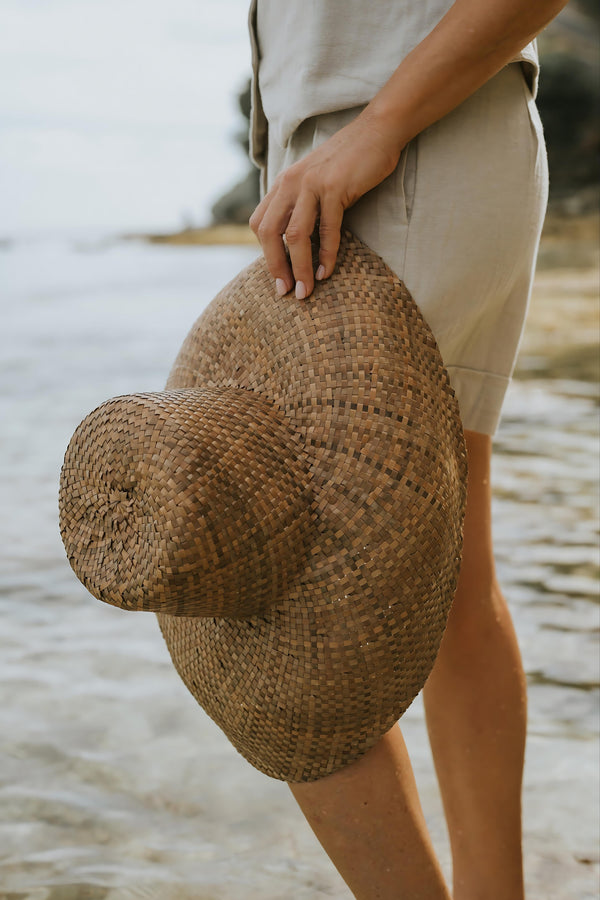Island Luxe Straw Hat in Brown
