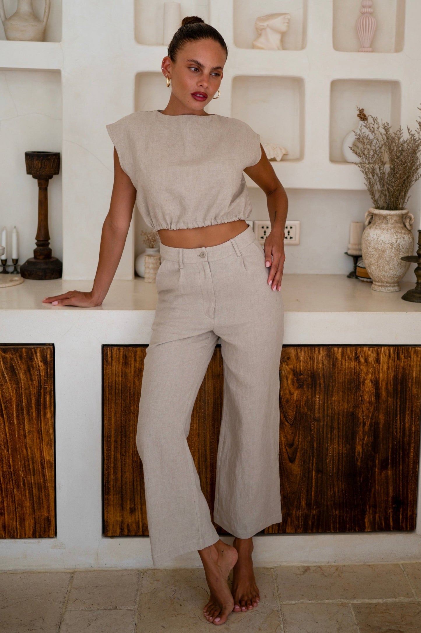Island Luxe Christina Pant in Natural