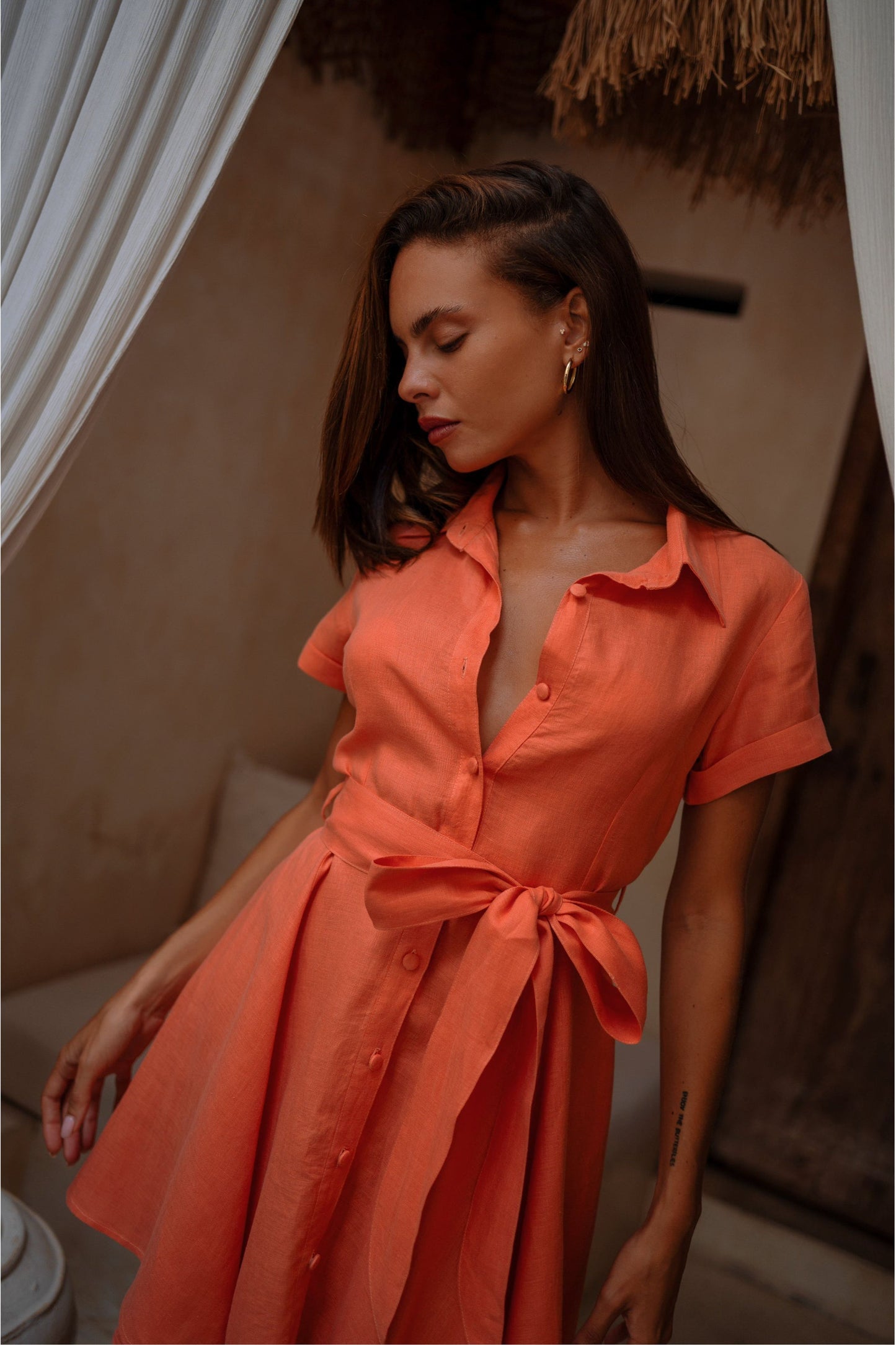 Island Luxe Chloe Dress in Peach