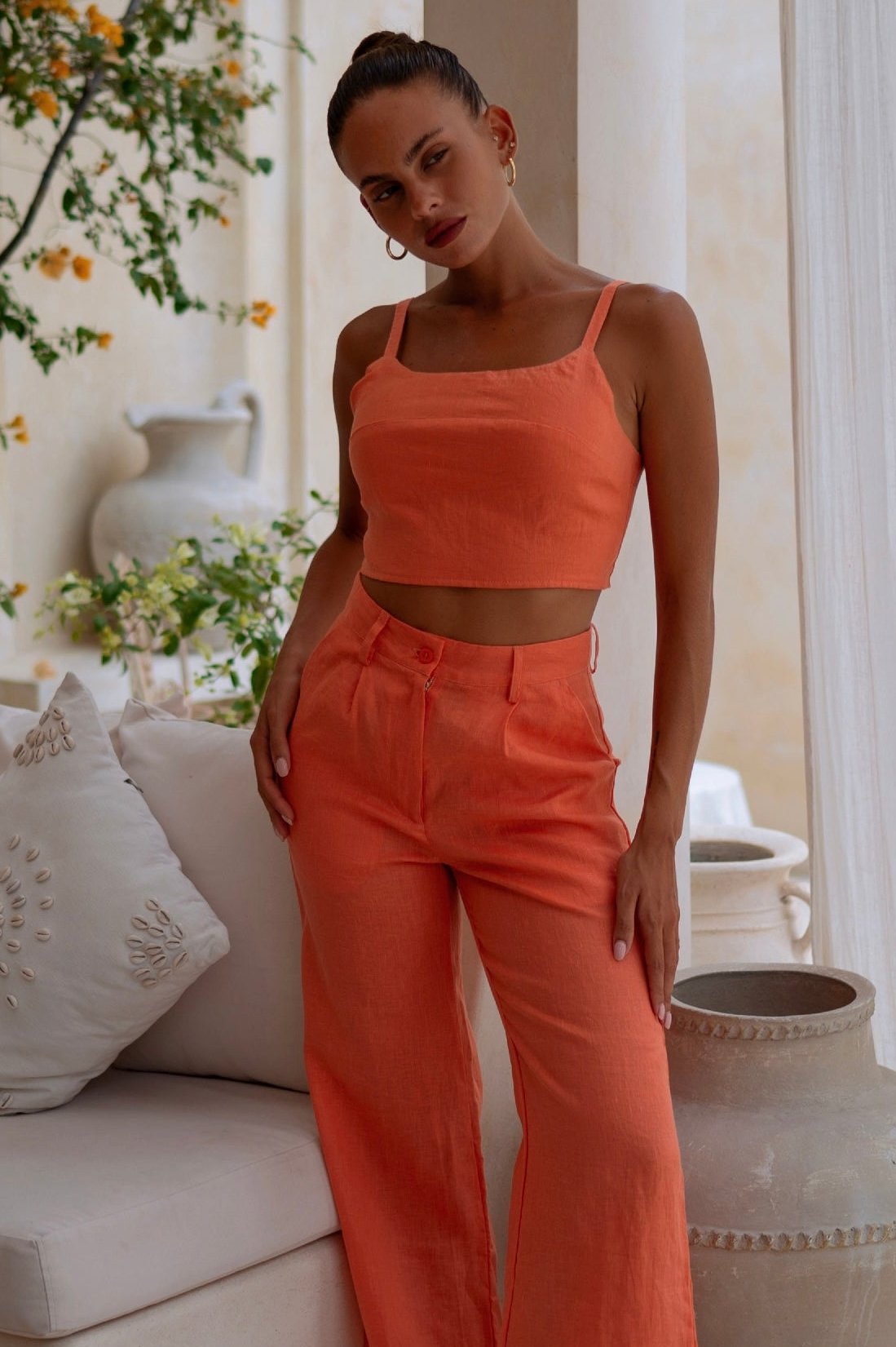 Island Luxe Natalie Crop in Peach