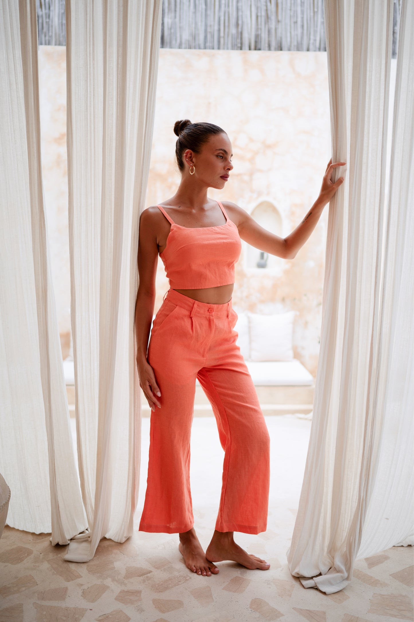 Island Luxe Christina Pant in Peach