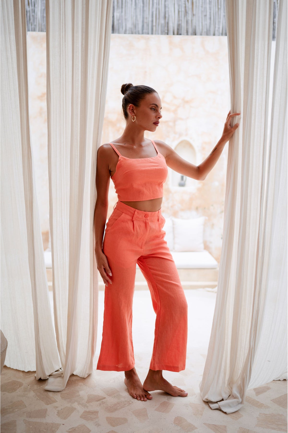 Island Luxe Christina Pant in Peach