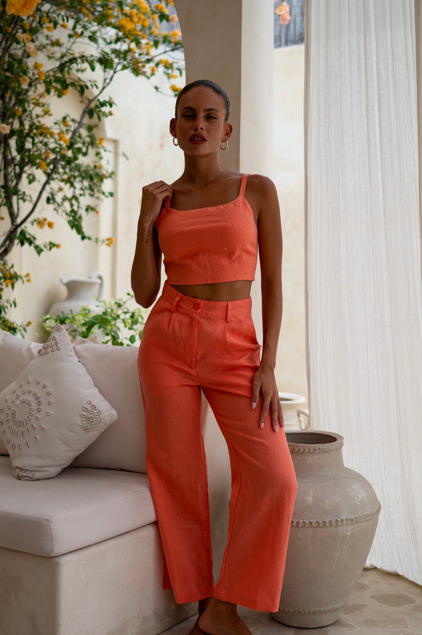 Island Luxe Natalie Crop in Peach