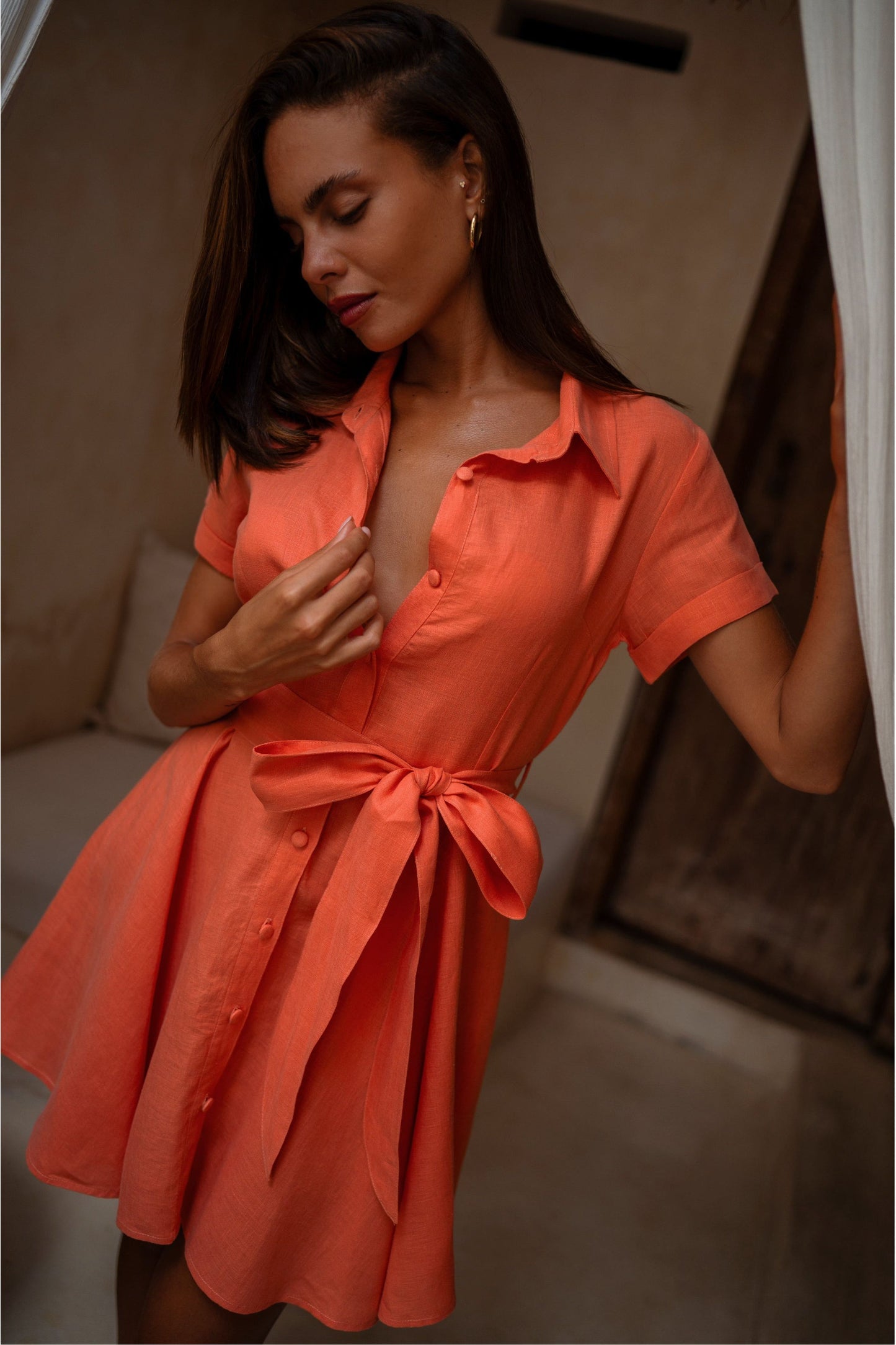 Island Luxe Chloe Dress in Peach