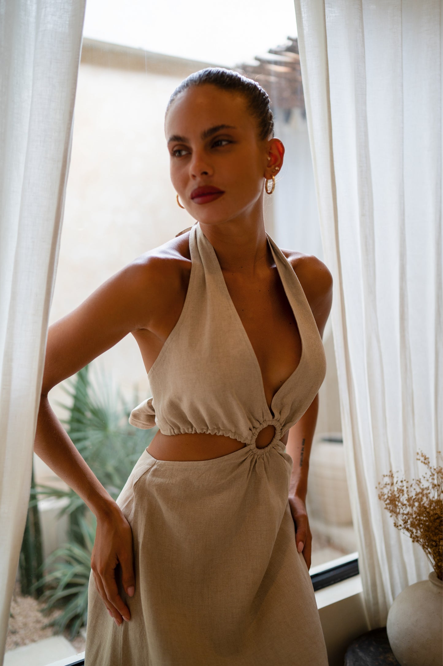 Island Luxe Sophia Maxi Dress in Natural