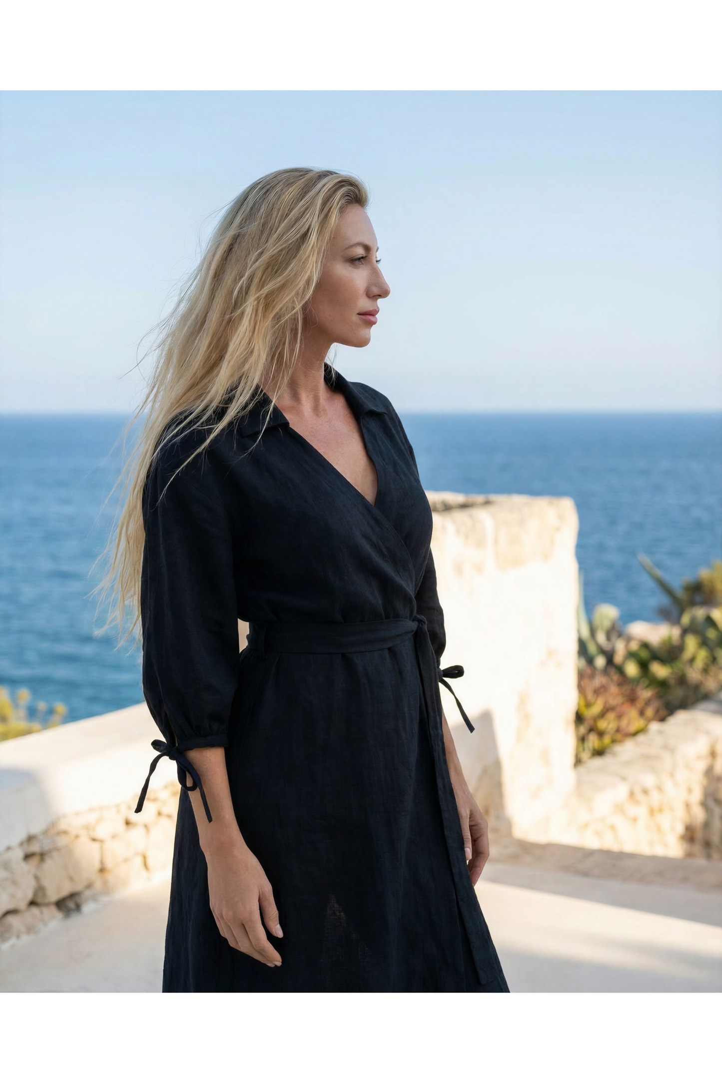 Isola Noir Collection Amara Maxi Wrap Dress in Black