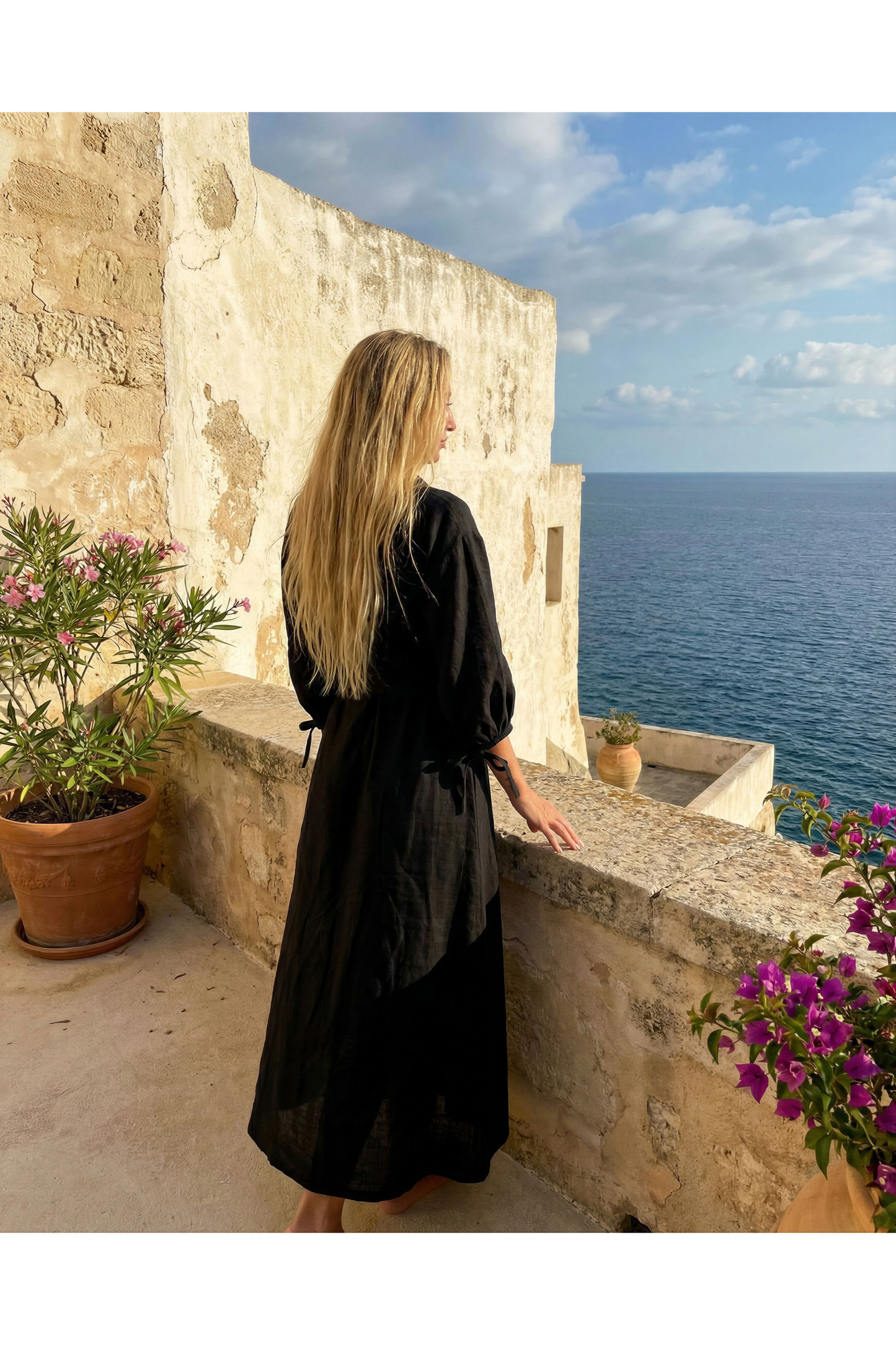 Isola Noir Collection Amara Maxi Wrap Dress in Black