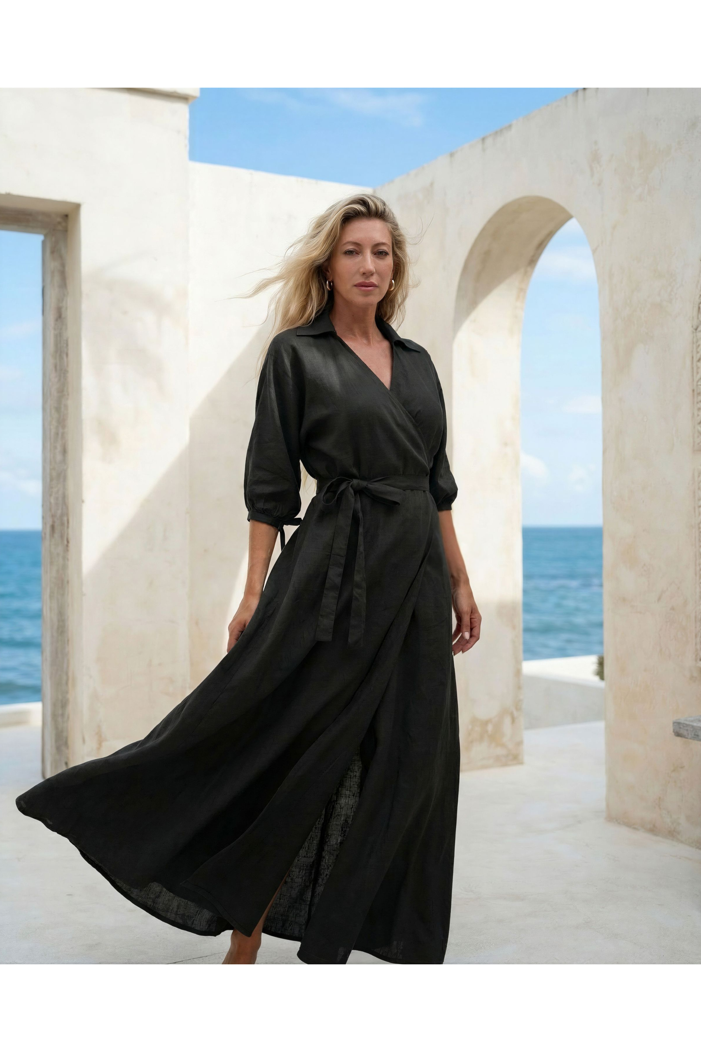 Isola Noir Collection Amara Maxi Wrap Dress in Black