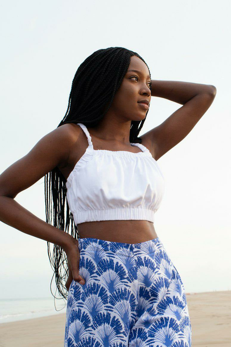 Essentials White Penelope Crop Top