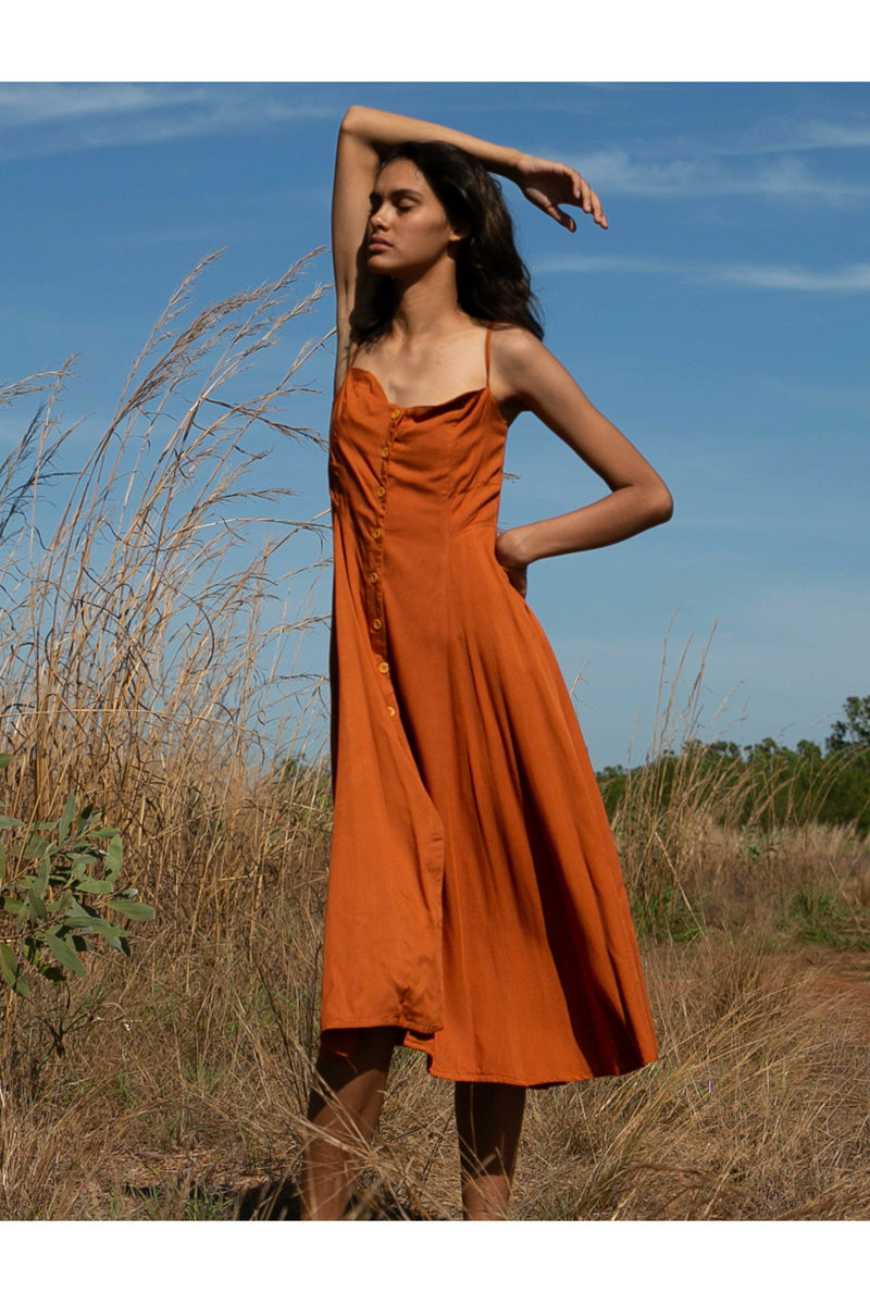 Essentials Terracotta Alexa Midi Dress