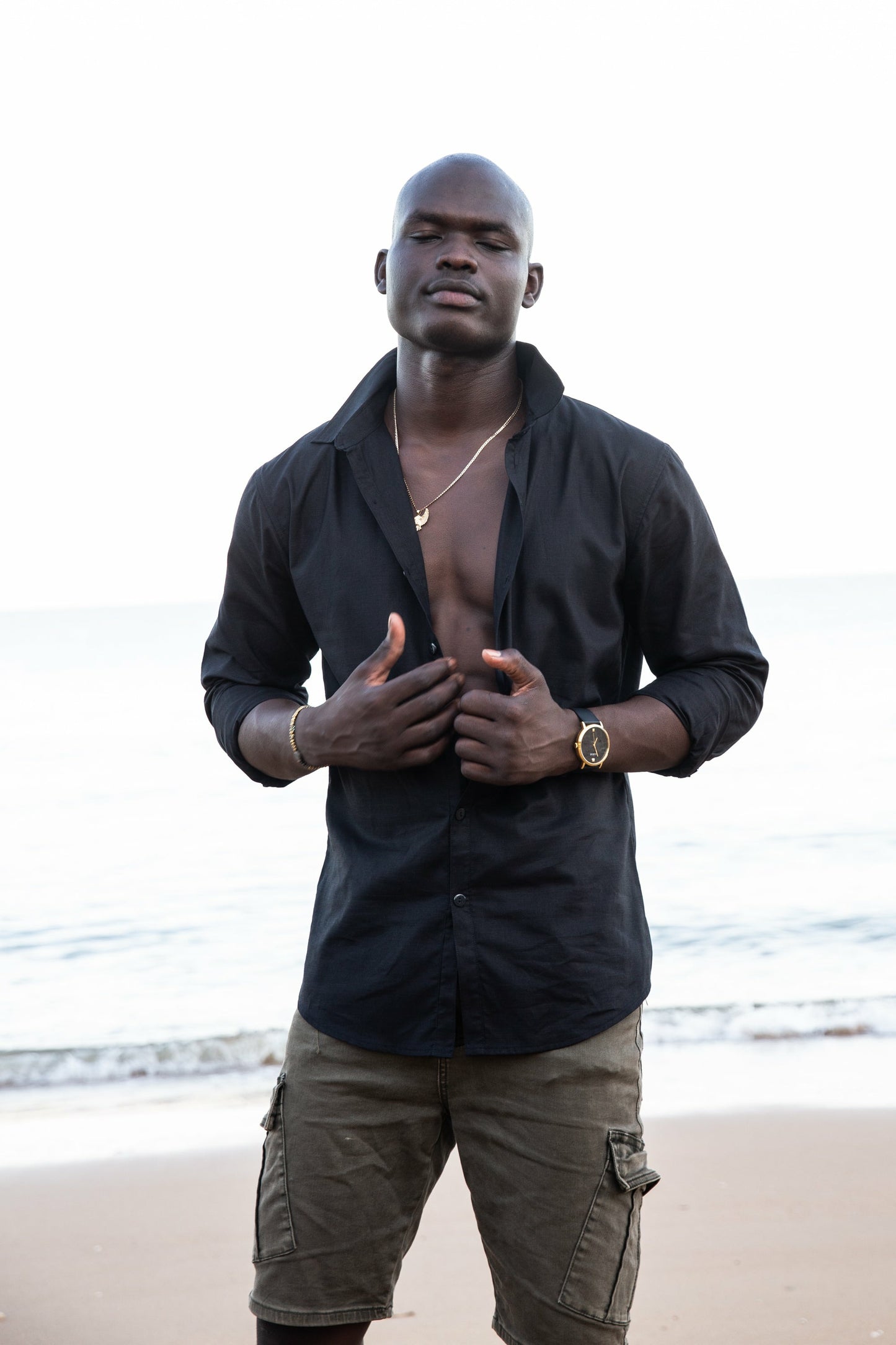 Classic Collection Black Mens Long Sleeve Shirt