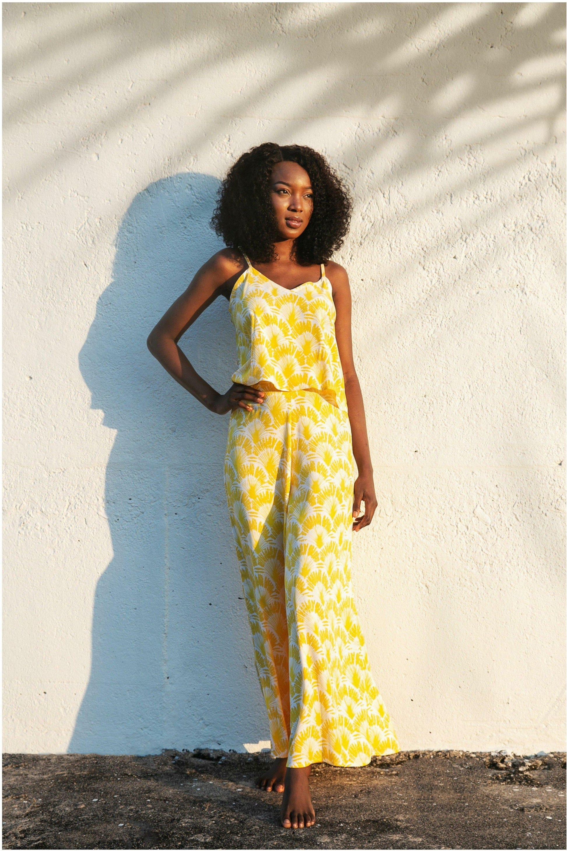 Paradiso Sunshine Yellow Ebony Cami - WALLIS AND JAZZ - THE TROPICAL FASHION HOUSE