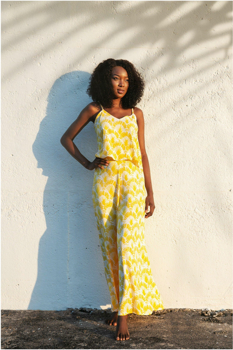 Paradiso Sunshine Yellow Celeste Palazzo Pant - WALLIS AND JAZZ - THE TROPICAL FASHION HOUSE