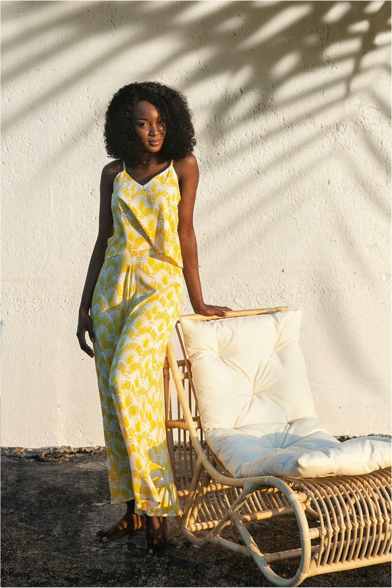 Paradiso Sunshine Yellow Celeste Palazzo Pant - WALLIS AND JAZZ - THE TROPICAL FASHION HOUSE