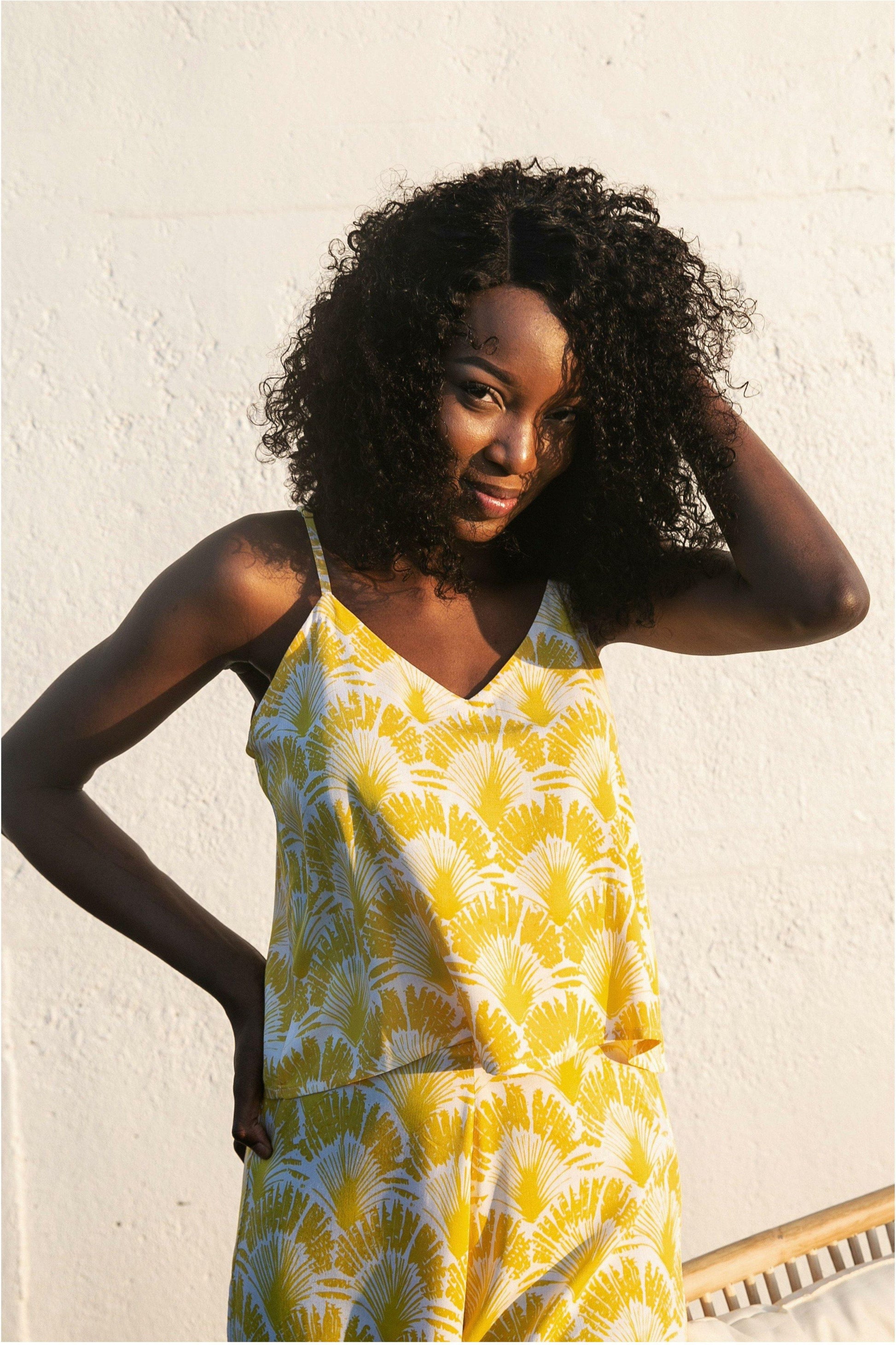 Paradiso Sunshine Yellow Ebony Cami - WALLIS AND JAZZ - THE TROPICAL FASHION HOUSE