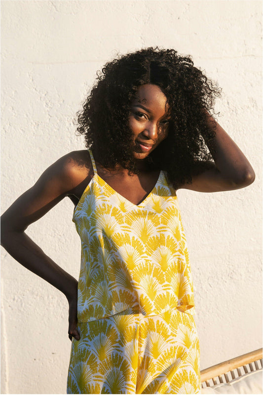 Paradiso Sunshine Yellow Ebony Cami - WALLIS AND JAZZ - THE TROPICAL FASHION HOUSE