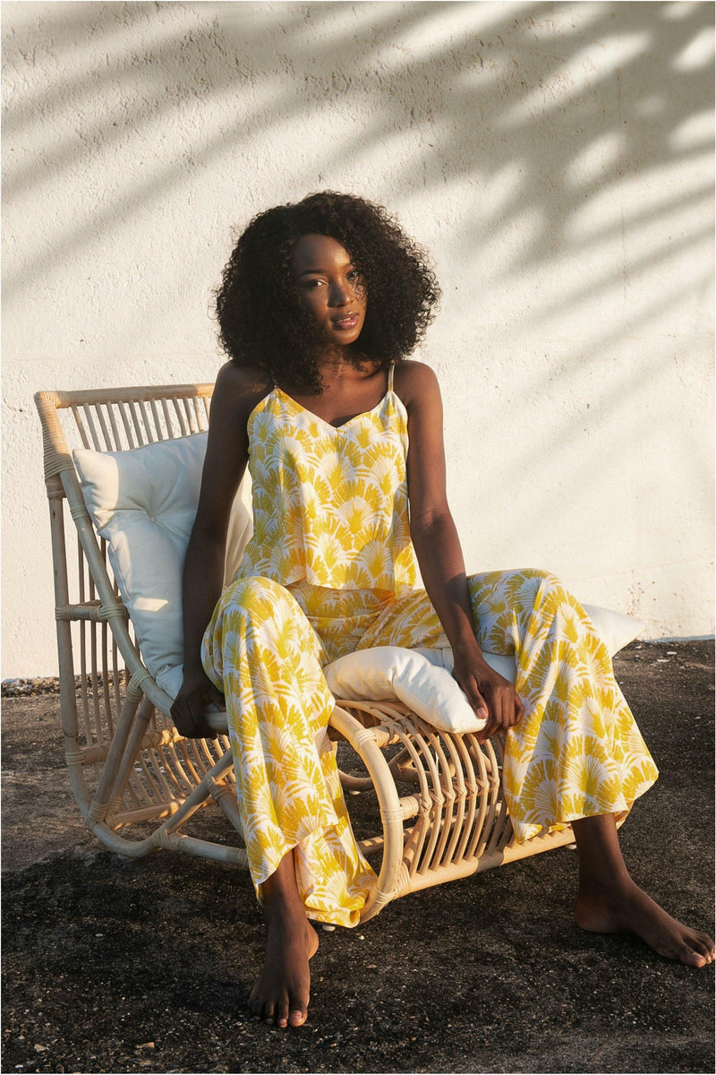 Paradiso Sunshine Yellow Celeste Palazzo Pant - WALLIS AND JAZZ - THE TROPICAL FASHION HOUSE