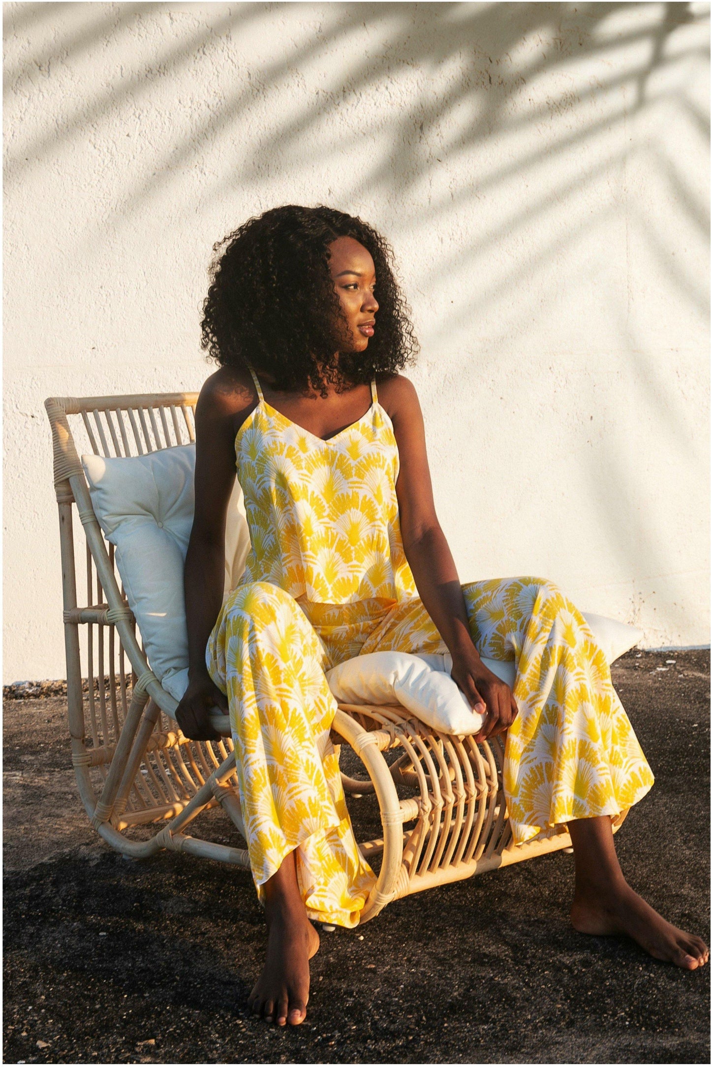 Paradiso Sunshine Yellow Ebony Cami - WALLIS AND JAZZ - THE TROPICAL FASHION HOUSE