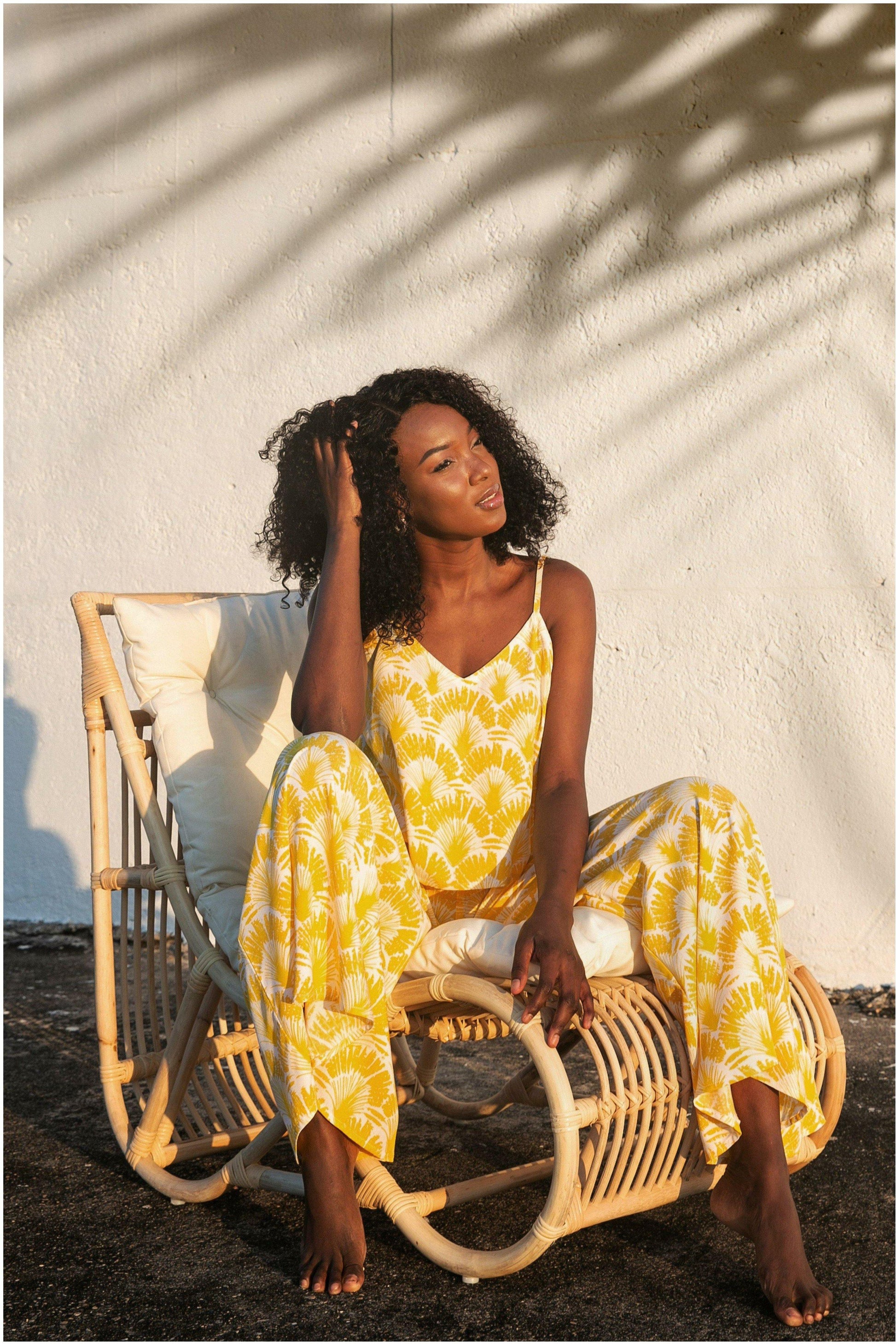 Paradiso Sunshine Yellow Ebony Cami - WALLIS AND JAZZ - THE TROPICAL FASHION HOUSE