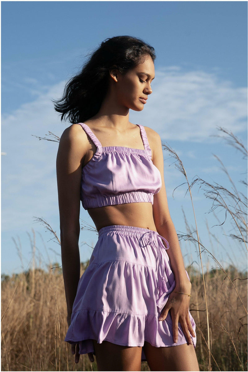 Essentials Lilac Penelope Crop Top - WALLIS AND JAZZ - THE TROPICAL FASHION HOUSE