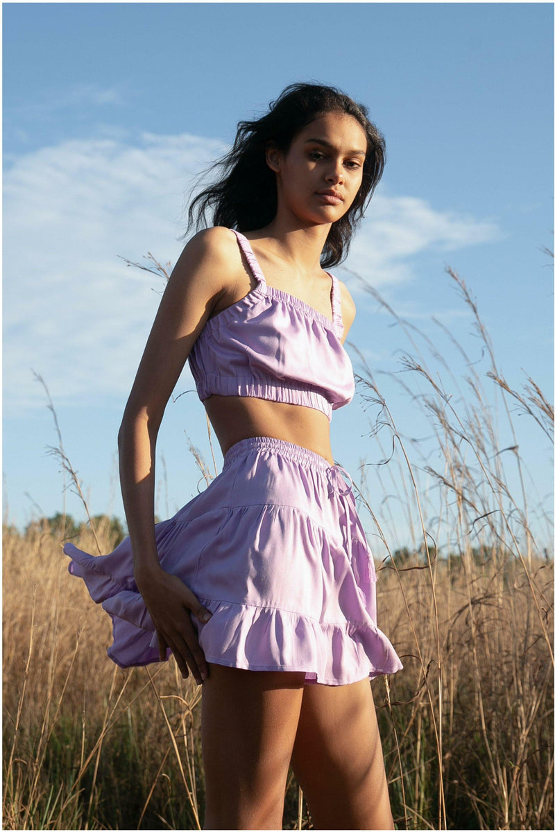 Essentials Lilac Penelope Crop Top - WALLIS AND JAZZ - THE TROPICAL FASHION HOUSE