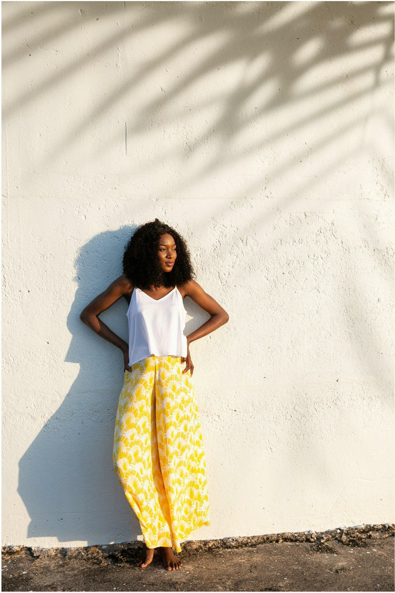 Paradiso Sunshine Yellow Celeste Palazzo Pant - WALLIS AND JAZZ - THE TROPICAL FASHION HOUSE