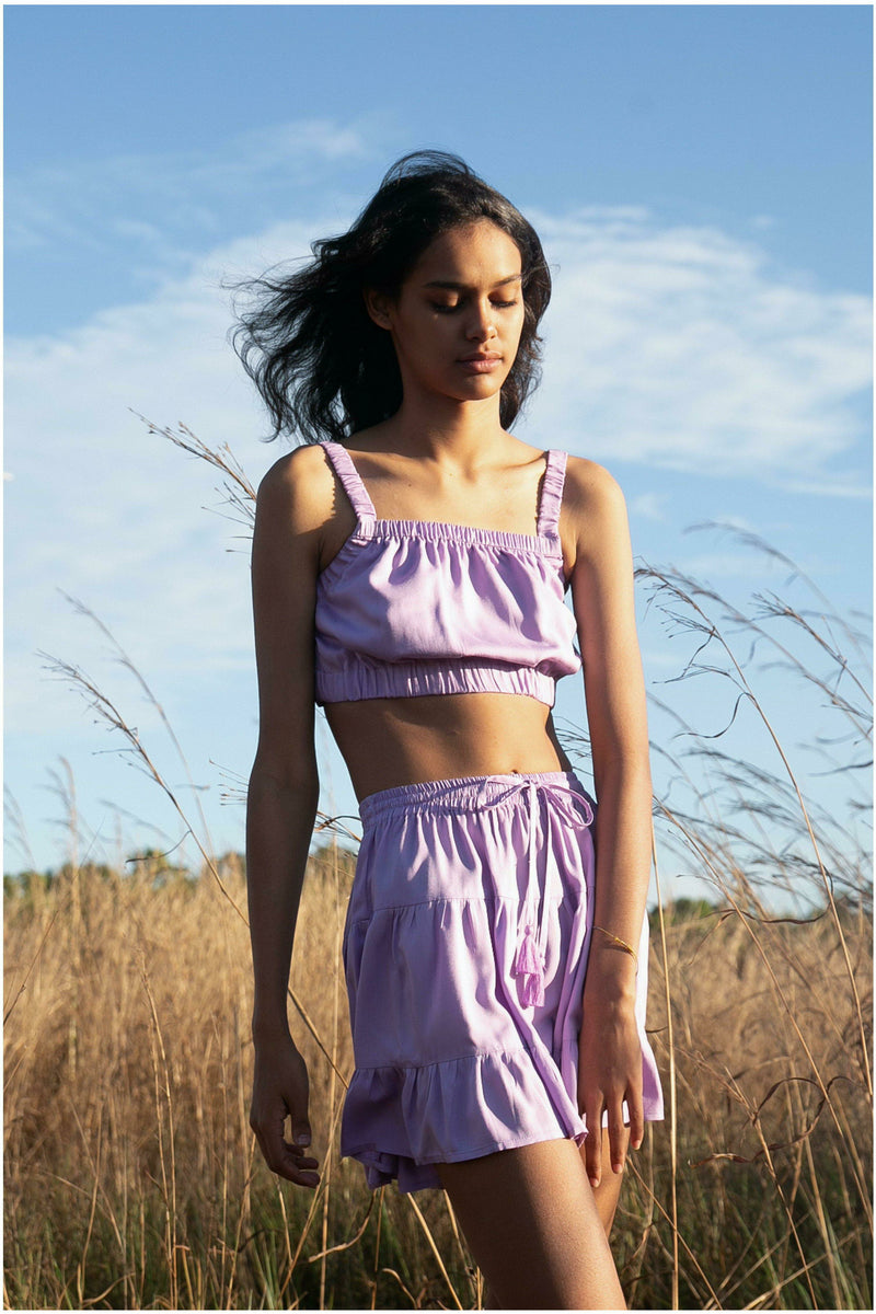 Essentials Lilac Penelope Crop Top - WALLIS AND JAZZ - THE TROPICAL FASHION HOUSE