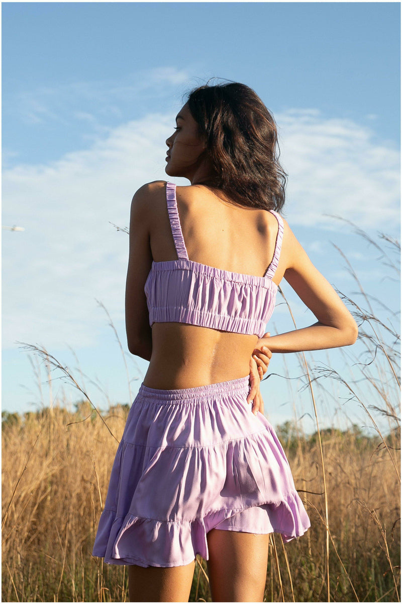 Essentials Lilac Penelope Crop Top - WALLIS AND JAZZ - THE TROPICAL FASHION HOUSE