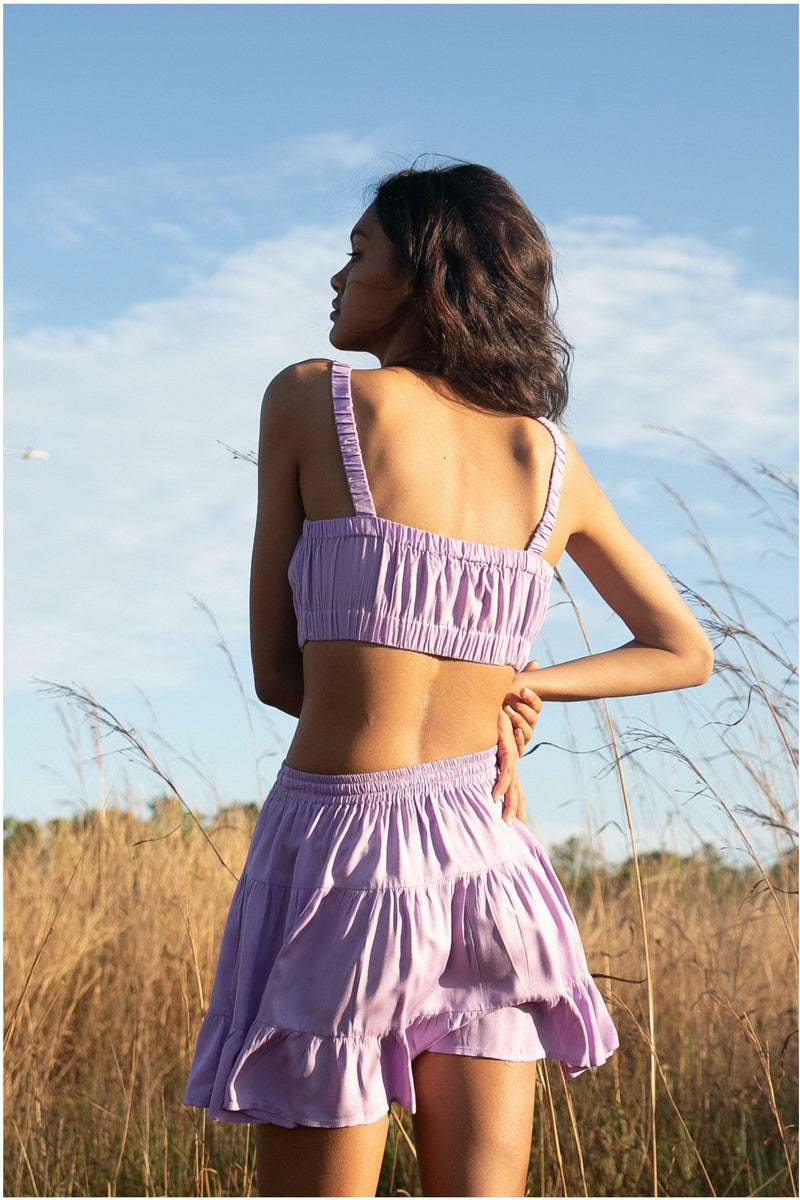 Essentials Lilac Penelope Crop Top - WALLIS AND JAZZ - THE TROPICAL FASHION HOUSE