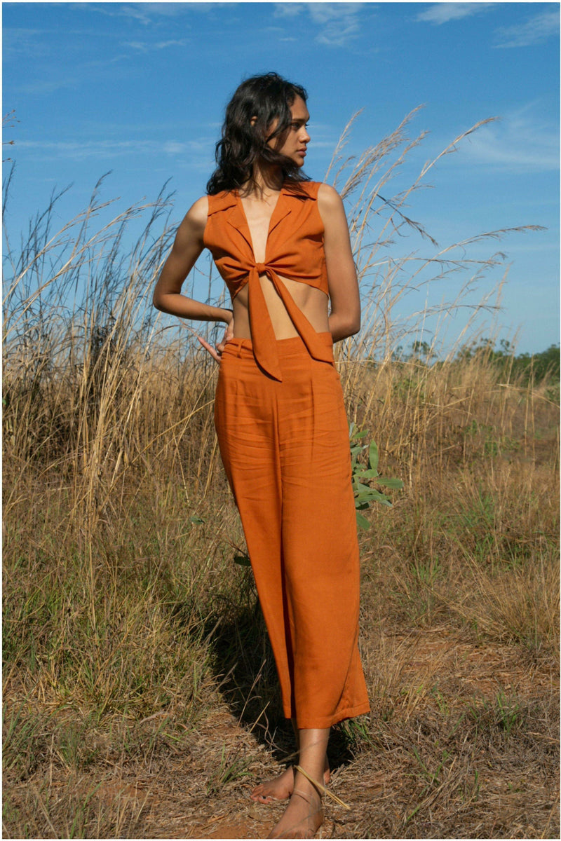 Essentials Terracotta Madison Culottes Pant - WALLIS AND JAZZ - THE TROPICAL FASHION HOUSE