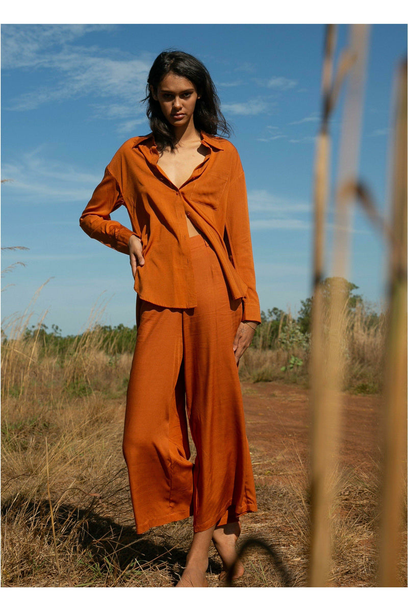 Essentials Terracotta Madison Culottes Pant - WALLIS AND JAZZ - THE TROPICAL FASHION HOUSE