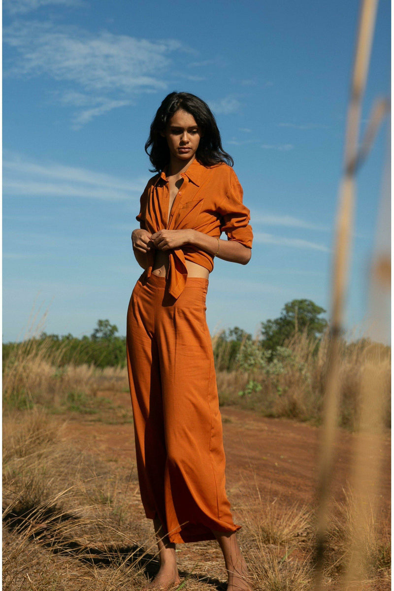 Essentials Terracotta Madison Culottes Pant - WALLIS AND JAZZ - THE TROPICAL FASHION HOUSE