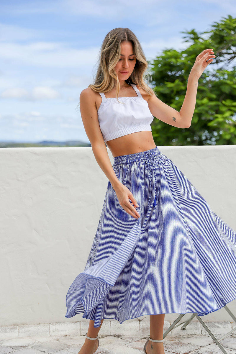 Bon Voyage Pinstripe Sophia Skirt