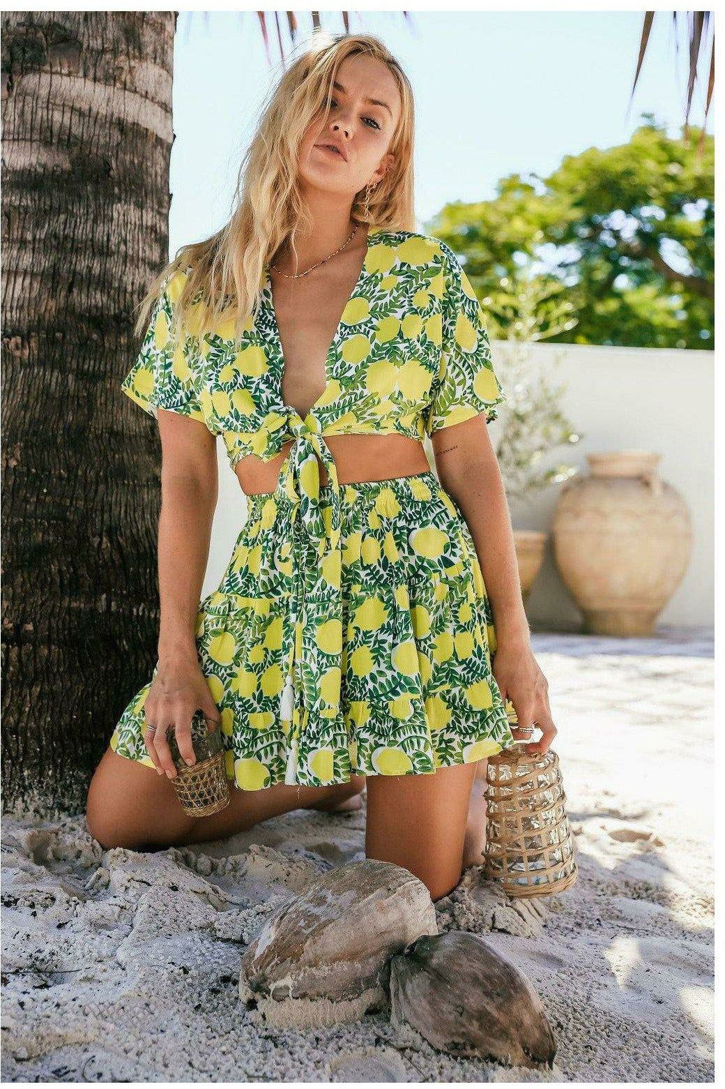 La Dolce Vita Lemoncello Elle Tie Top - WALLIS AND JAZZ - THE TROPICAL FASHION HOUSE