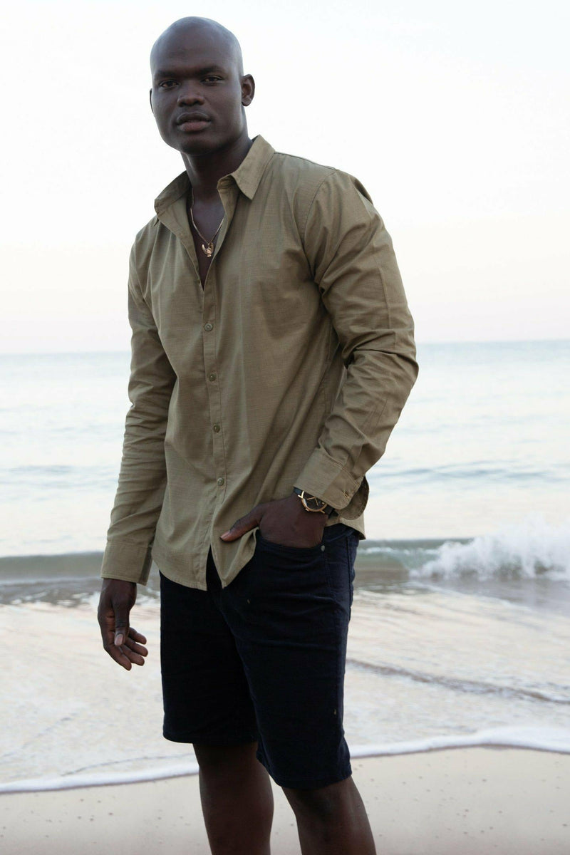 Classic Collection Sage Green Mens Long Sleeve Shirt