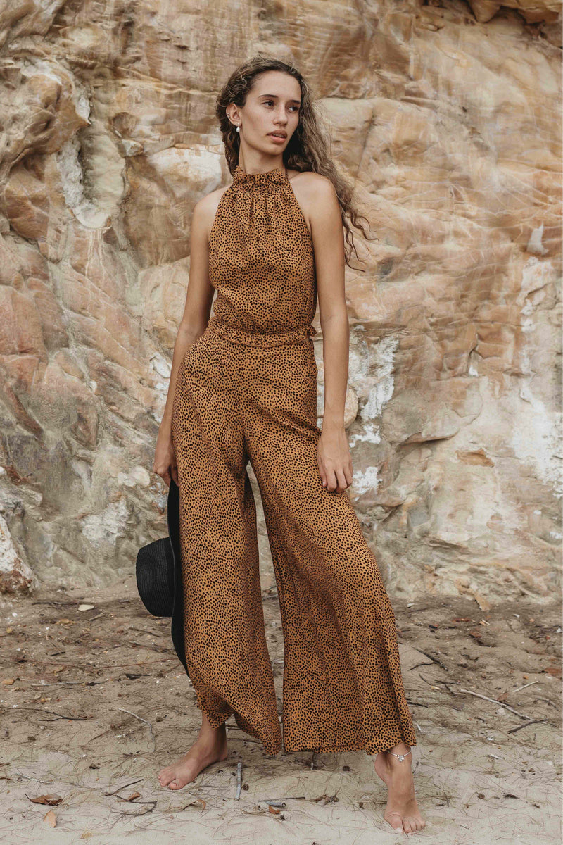 Sahara Cheetah Print Zara Tie Top